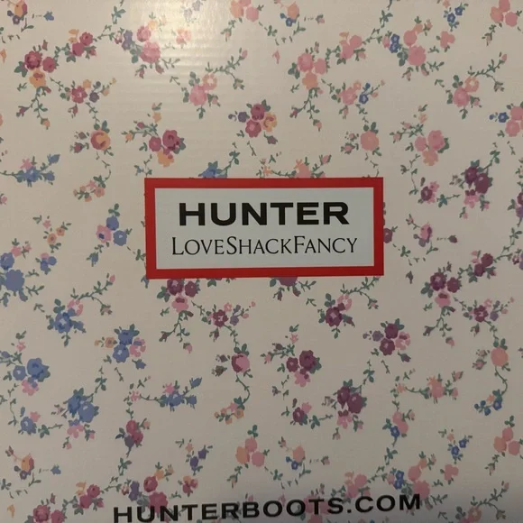 New Girl Hunter X LoveShackFancy Classic Boots Ivory Floral Size 13C NIB - Picture 3 of 4